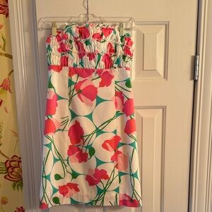 Lilly Pulitzer strapless floral dress size 2